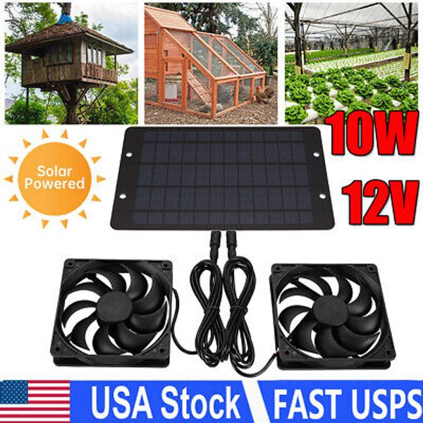 Solar Powered Panel Exhaust Roof Attic Pet House Waterproof Ventilation Fan Air