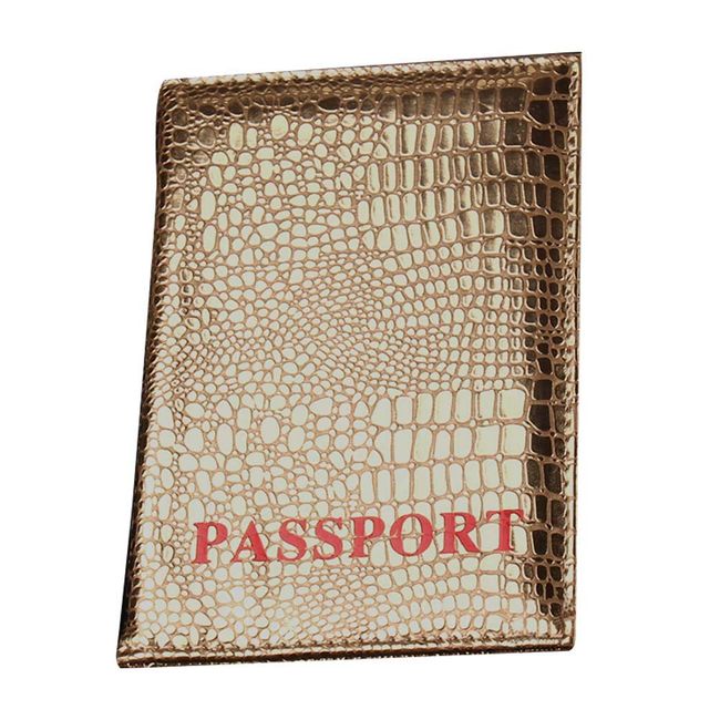 Suitcase Company GPT Passport Case Cover, Crocodile Embossed Crocodile, Stylish, Outlet, Gold