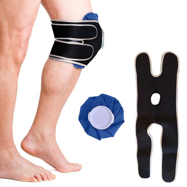 Dr. Arthritis Doctor Developed Knee Ice Pack/Hot & Cold Pack with Wrap/Support Brace to Hold in Place: Ideal for Knee Injuries, Pain, Sprains, Strains & More, Reusable & Simple to use