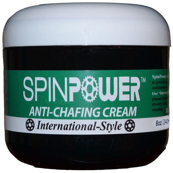 SpinPower All Natural International-Style Anti Chafing Chamois Cream - 8 ounce - Made in USA