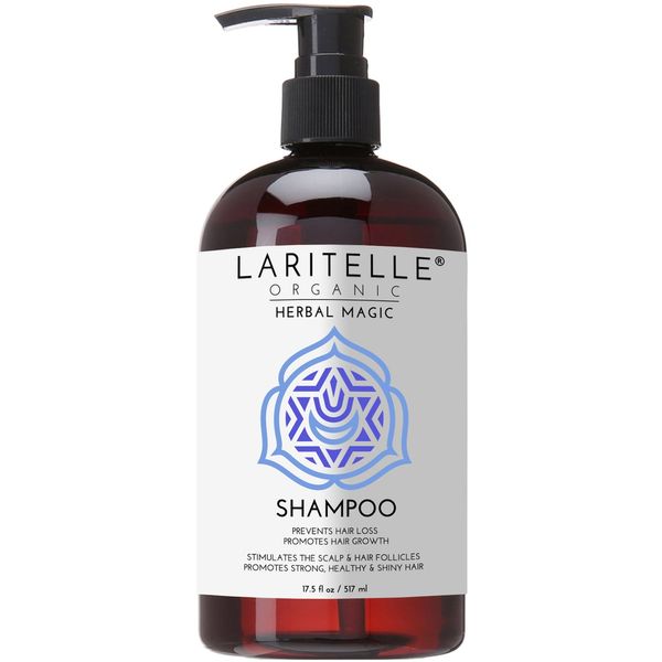 Laritelle Organic Unscented Shampoo Herbal Magic | Hair Loss Prevention, Clarifying & Strengthening | Rosemary & Saw Palmetto | NO GMO, Sulfates, Gluten, Alcohol, Parabens, Phthalates | Hypoallergenic