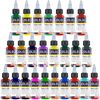 All Purpose Tattoo Ink 25 Base Color Set Tattoo Supplies Professional Tattoo Pigment Body Color 0.5 Oz (15 Milliliters)