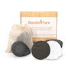 Sinutan® | Washable Bamboo Makeup Remover Pads | 16 Reusable Makeup Pads Bamboo Fiber and Cotton | 1 Konjac Face Charcoal Sponge | 1 Cotton Laundry Bag