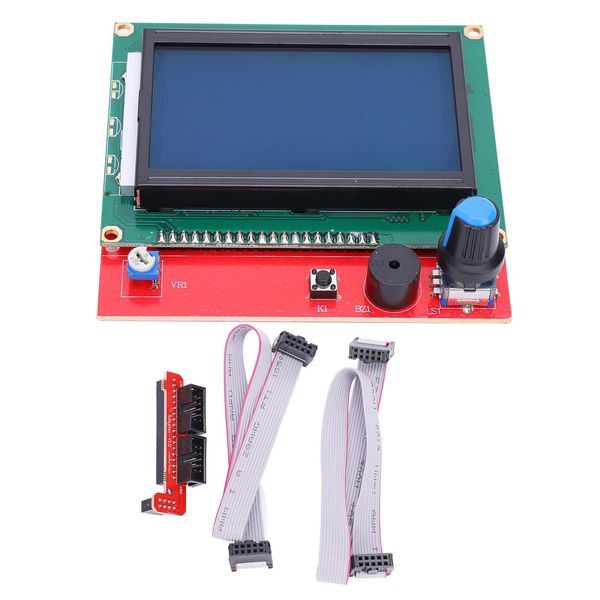 12864 LCD Control Module Panel, Display Motherboard, 3D Printer Smart Display Module Controller with 2 Pieces, Intelligent Control System