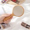 Hand Mirror, Small Fashionable, Travel Hand Mirror, Cosmetic Mirror, Lightweight, Wood Texture, Cute Hand Mirror, Simple Wooden Beauty Salon, Round Small Travel Mirror, Compact Hand Mirror, Portable, Ideal for Travel Makeup, Emergency Makeup, Convenient, 