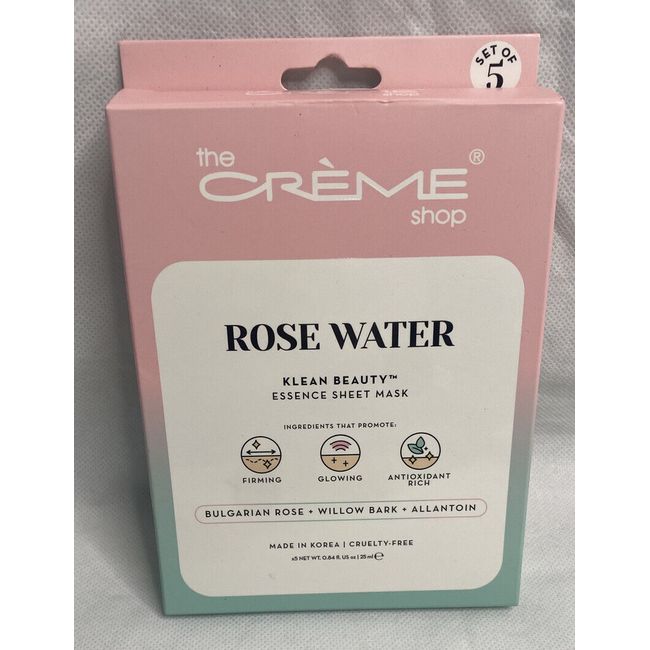 The Creme Shop 5 Pack Rose Water Infused Facial Sheet Masks