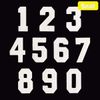 Bib Patch No. "0-9" Big Small (2 Colors) (Small, (6), White x White