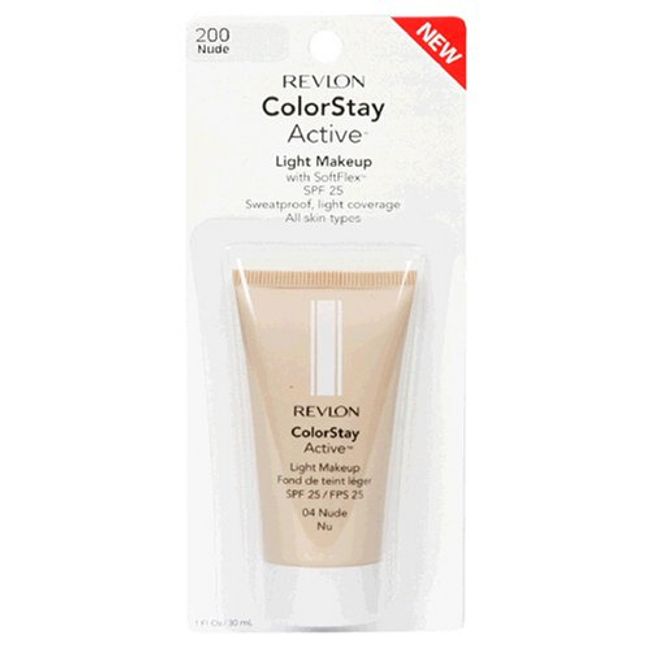 Revlon ColorStay Active Light Makeup with SoftFlex, All Skin Types, Nude 200/04, 1 Ounce