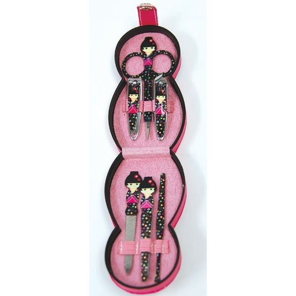 Kimono Kokeshi Nail Clippers Set (Black)