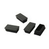 sourcingmap Plastic Rectangle Blanking End Tubing Cap Insert Bung 50mm x 25mm 4 Pcs Black