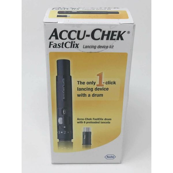 Accu-Chek FastClix Lancing Device Kit Adjustable Depth With Drum 1 Count 4 Pack