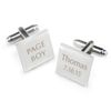 Custom Personalised Laser Engraved Square Page Boy Cufflinks. Wedding Accessories.