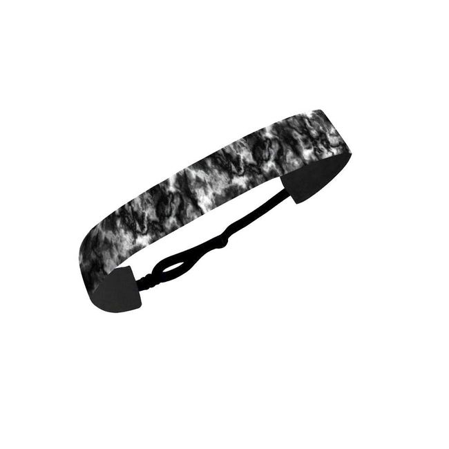 RAVEbandz! Women’s Adjustable Elastic Headbands - for Fashion or Workouts - Non Slip Velvet Lined 1 Inch (Black Tie Dye)