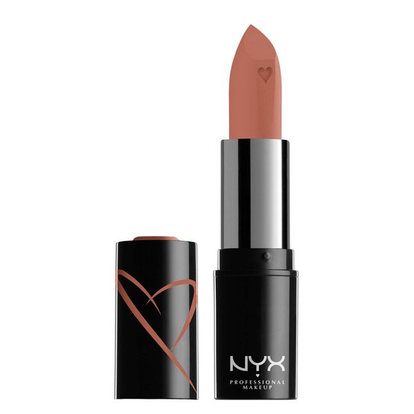 NYX Professional Makeup Lippenstift mit Satin-Finish und ultra-gesättigter Farbe, Shout Loud Satin Lipstick, Silk (Nude)