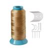 Weaving Thread Polyester Sewing Thread Size 210D with 12pcs 9cm C Type Needles Curved Hair Needles（Dark Blonde）