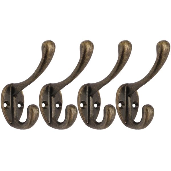 EAI Hat Coat & Robe Hook - Antique Brass - Pack of 4