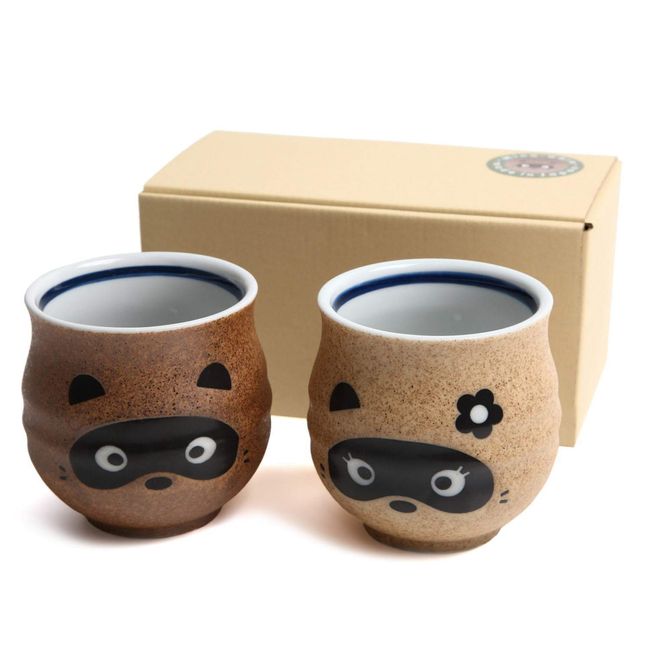 Mino Ware Raccoon Series Tea Cup Set, Made in Japan