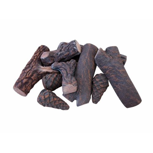 Ventless Electric Gas Fireplaces & Fire Pits Stoves 9 Pcs Ceramic woodlike logs