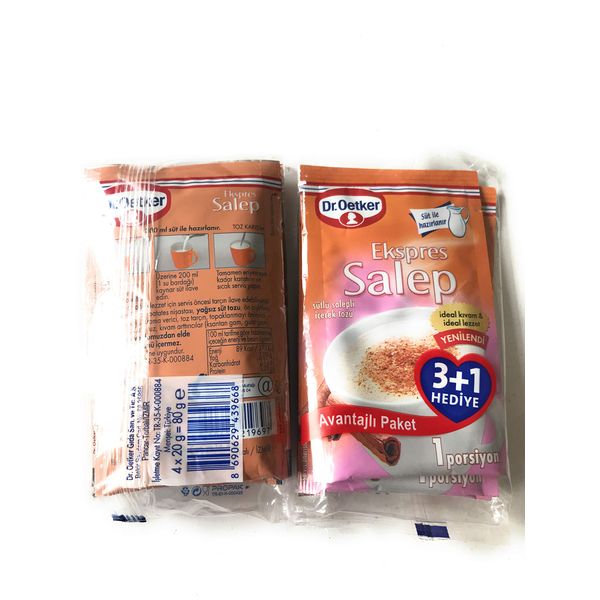 Sahlap- Salep- sahlep -Express Salep- 4 Individual oacks of 20g