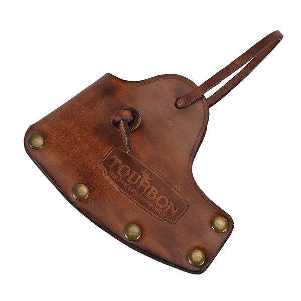 Tourbn Vintage 4 inches Leather Axe Blade Cover Camping Hatchet Belt Holder