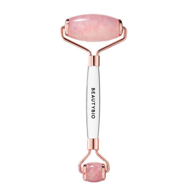 BeautyBio Quartz Roller Pure, Sustainably harvested Brazilian Rose Quartz Face, Eye & Body Roller