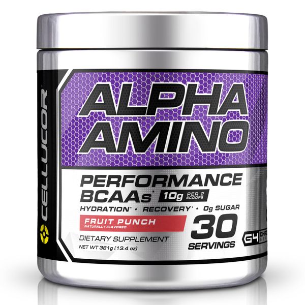 Cellucor Alpha Amino EAA & BCAA Powder | Branched Chain Essential Amino Acids + Electrolytes | Fruit Punch | 30 Servings