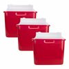 Medegen Sharps Container, Red 10.5" X 3.5" X 10.5", Horizontal Entry, 3 Count