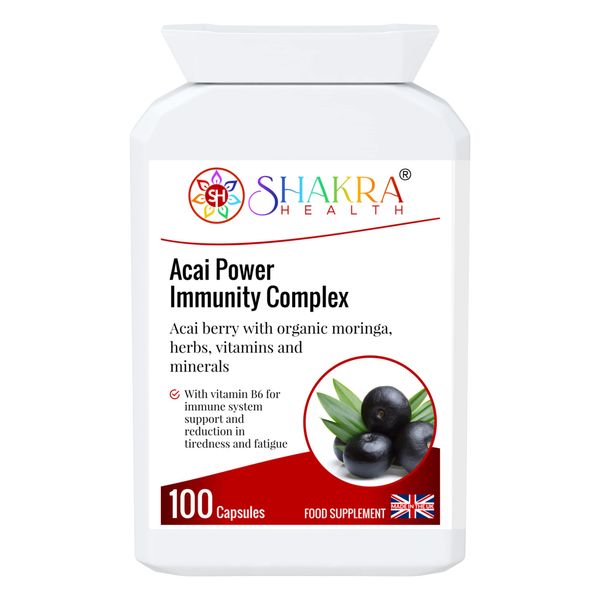 Acai Power Immunity Complex a Potent, Gentle Third Eye Opener, 100 Capsules. Kosher, Vegan, Spiritual Energy Boost for Total Immunity. Herbal Cleanse & Natural Detox