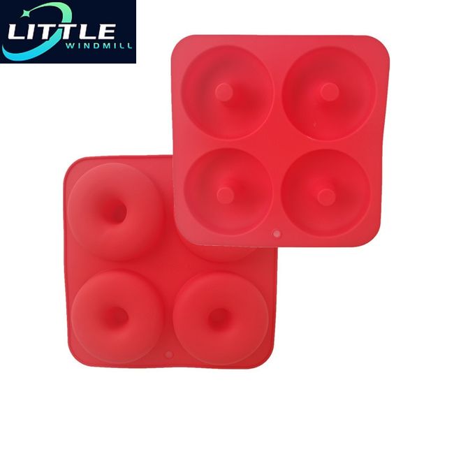 3D Silicone Doughnut Molds 4 Holes Cake Mold Non Stick Bagel Pan Donuts  Maker