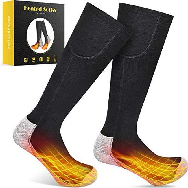 Electric Heated Socks Rechargeable Battery Men Women Winter Foot Warmer Washable 