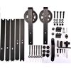 Barn Door Hardware 6.6 ft Sliding Round Type 5 Tracks Set with Handle & Roller