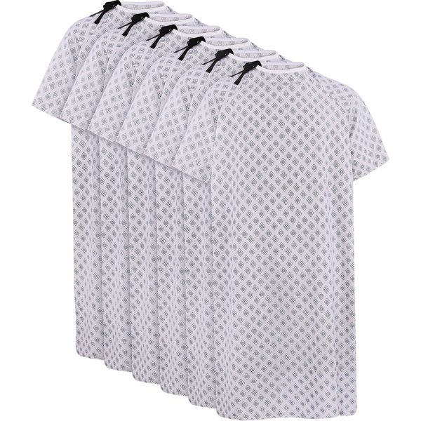 6 Pack Unisex Hospital Gowns, Patient Gowns with Back Tie for Men and Women, ...