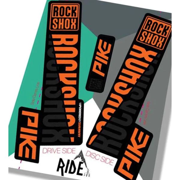 RockShox Pike 2018 Orange/Black Replica Decals Gloss