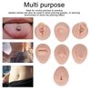 Soft Silicone Flexible Model Body Part, Silicone Nose Tongue Mouth Eye Navel Ear Model Fake Ear with 2 Base for Piercing Practice Acupuncture and Jewelry Display Teaching Tool (Medium Fleshcolor)
