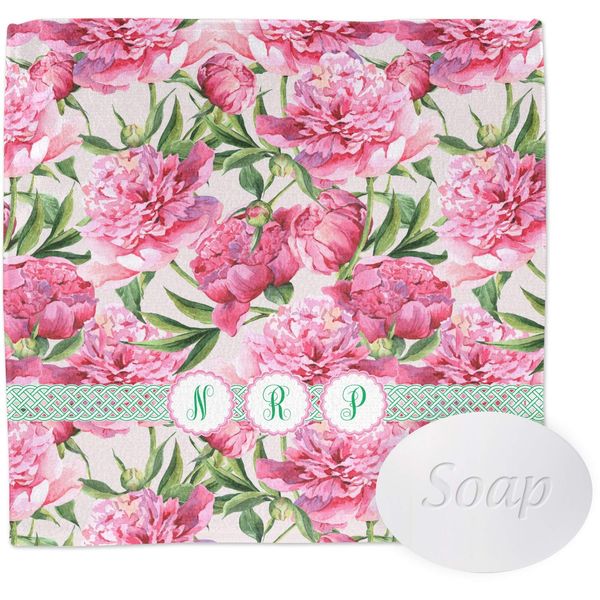 Personalized Watercolor Peonies Washcloth
