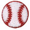 Chenille Baseball - 3 Inch - White/Red- Embroidered Iron on Patch