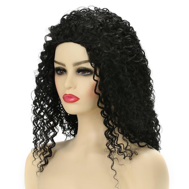 Michelle Young Quick Weave Synthetic Curly Half Wig for Black Women (#1B Natural Black)