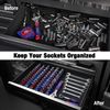 6-PACK Magnetic Socket Organizer Set 1/4" 3/8" 1/2" Drive Socket Holder Rack USA