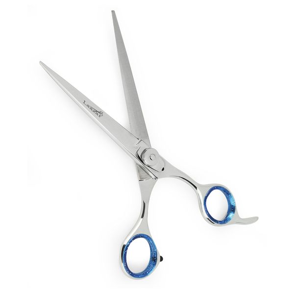 Laazar Pro Straight Hair Cutting Scissors | Professional Barber/Hairdresser Trimming Shears with Japanese Steel Blade and Comfort Rings | Extra Sharp | Grooming Tools for Men and Women