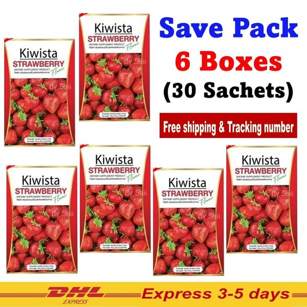 6x Kiwista Detox Intestinal Strawberry Flavor Beautiful Skin Clear Face Colon