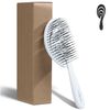 Chiara Ambra Hair Brush without Pulling, Brush for Smooth Hair and Curls, Detangling Brush for Women, Girls, Children, Hair Brush for Men, Hair Brush, White