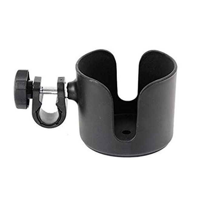 Adjustable Cup Holder - Black - for Strollers, Walkers, Wheelchairs, Rollator & Knee Scooters Universal Drinking Cup Holder, Bottle Holder, by Tulimed