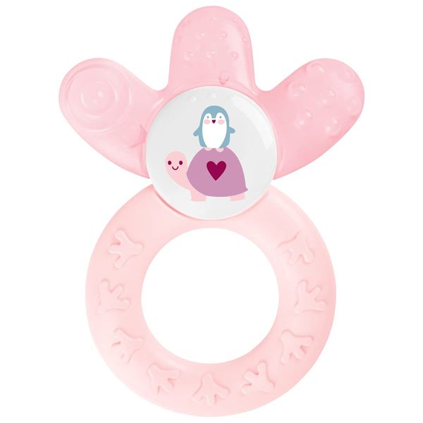 MAM Cooler Teether, Teething Toy for Babies, Cooling and Soothing Teething Ring, Baby Teether with Unique Shape and Ergonomic Design, Pink