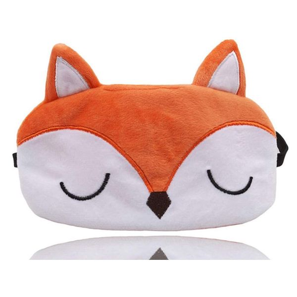 Laahoem Animal Sleep Eye Mask Cute Funny 3D Soft Fluffy Cartoon Eye Mask for Sleeping Travel Breathable Eyeshade Mask Kids Adult Women Fox Orange