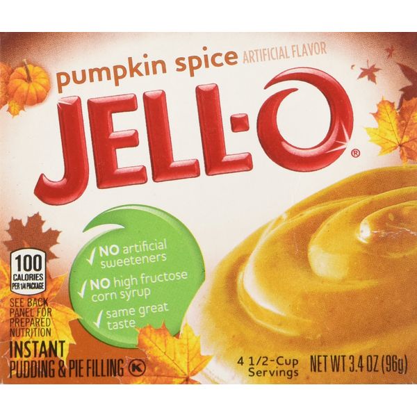 Kraft Jell-O Limited Edition Pumpkin Spice Flavor Instant Pudding and Pie Filling 3.4-ounce Boxes (Pack of 4)