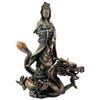 Bronze Kuan Yin with Dragon Buddhism Display Statue