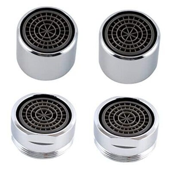 4 Pack Faucet Aerator, Solid Brass Kitchen Sink Faucet Aerator Shell Chrome