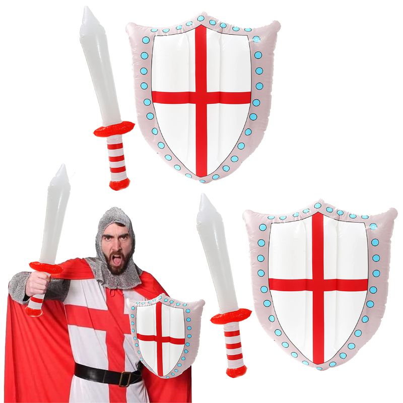 St George's Day Inflatables - English Flag Inflatable Shield + Red and ...