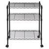 3 Tier Metal Organizer Adjustable Wire Rack Storage Shelving Unit w/ 4 Wheels