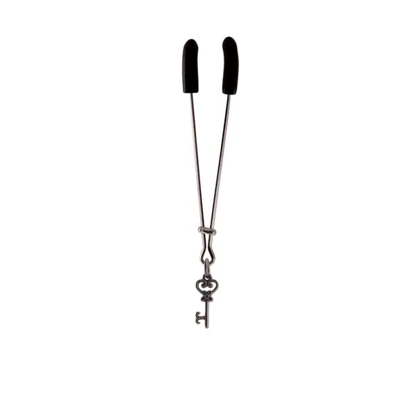 Clit Clamp - Tweezer - Chrome W/Key Charm